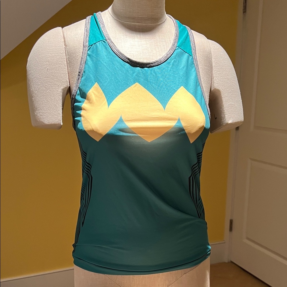 Janji Turquoise and Yellow Tank Top